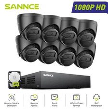 SANNCE 8CH 1080P DVR Home CCTV Security Camera System Outdoor Night Vision AI 