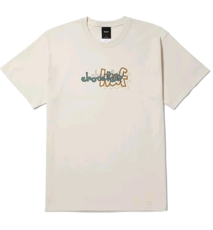 NWT Huf X Chocolate Skateboards Shirt Carson Natural Sz