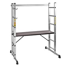 3in1 Alu Gerüstleiter Leiter Fahrgerüst Arbeitsgerüst Kleingerüst Arbeitsbühne