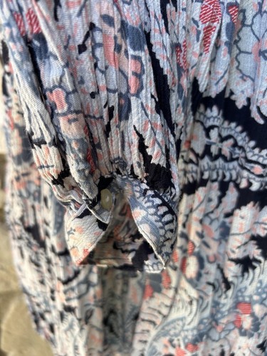 Top tunica CHAPS media M multicolore paisley misto cotone garza manica lunga CE - Foto 4 di 10