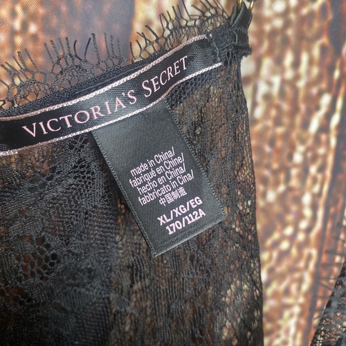 Victoria's Secret Black Lace & Fringe Babydoll Lingerie Chemise Rare SZ XL NWOT - Bild 4 von 5