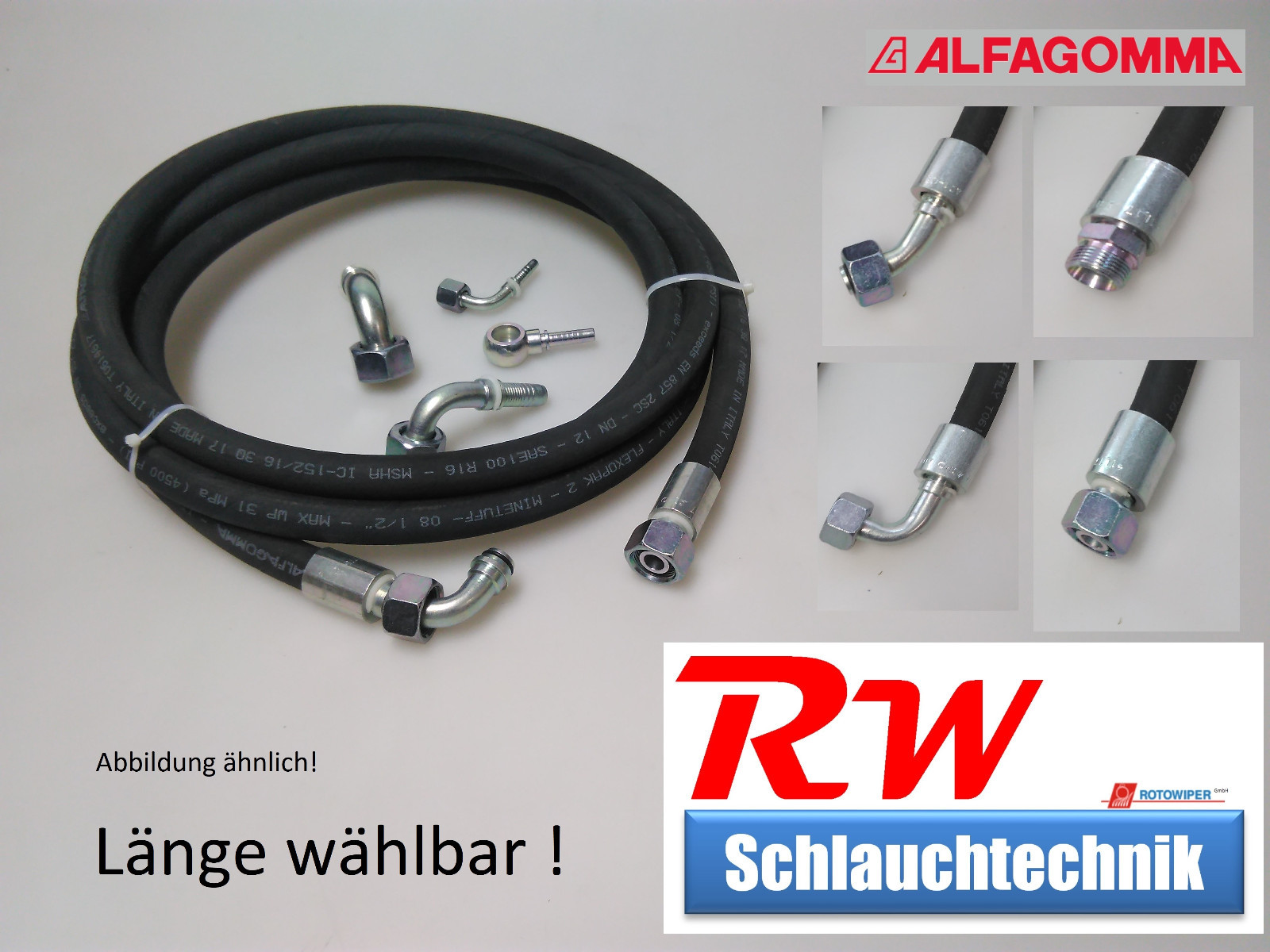 Manguera DN6 Calidad Premium Manguera Hidráulica Premium Alfagomma DN 6 – 2 SC – 8L Con Conexiones M14x1.5 - Alta Resistencia Y Calidad Alemana Cafeina Anhidra - Foto 12