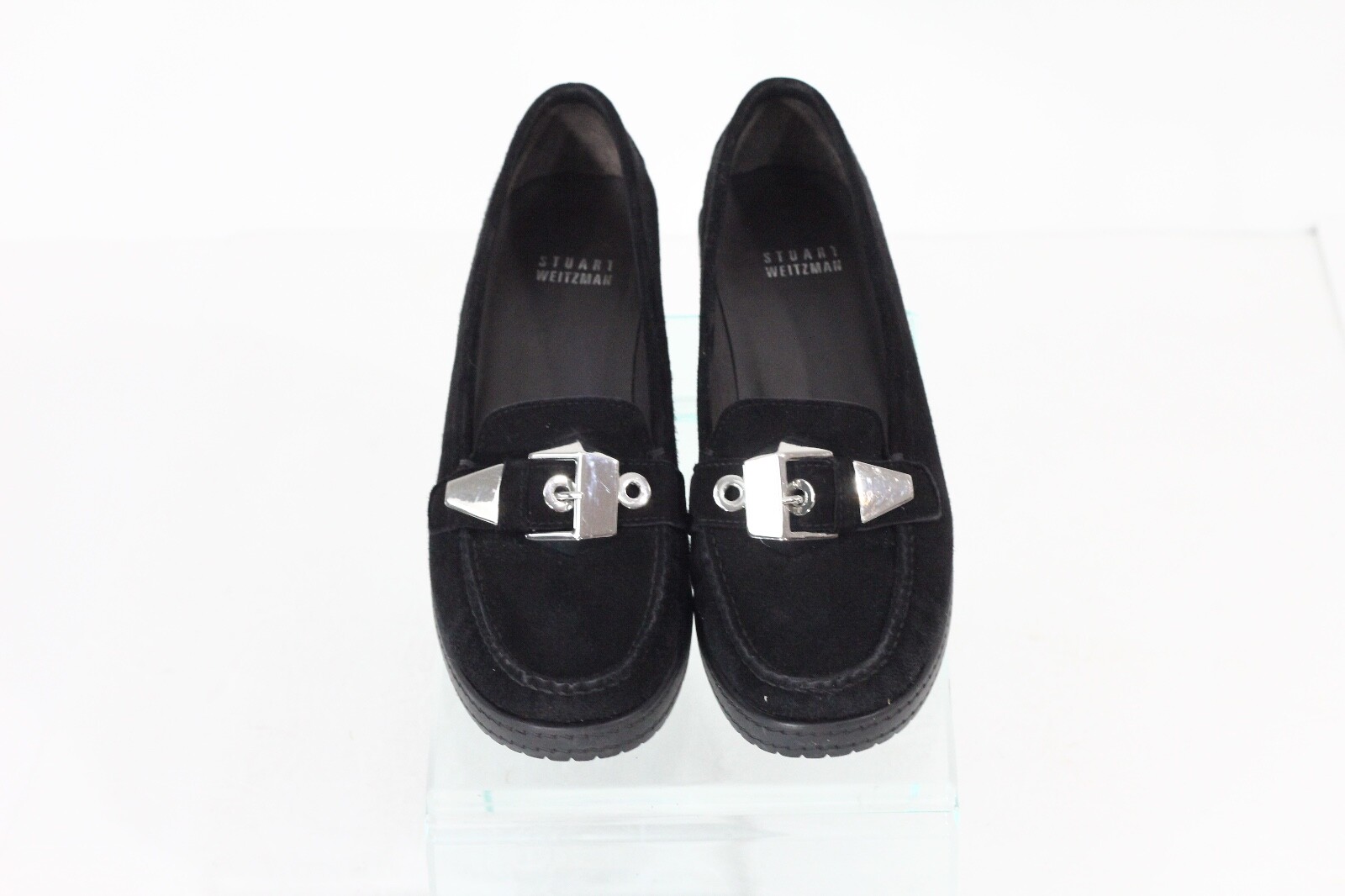 Stuart Weitzman Wedge Loafer Women Fashion Shoe Black… Gem