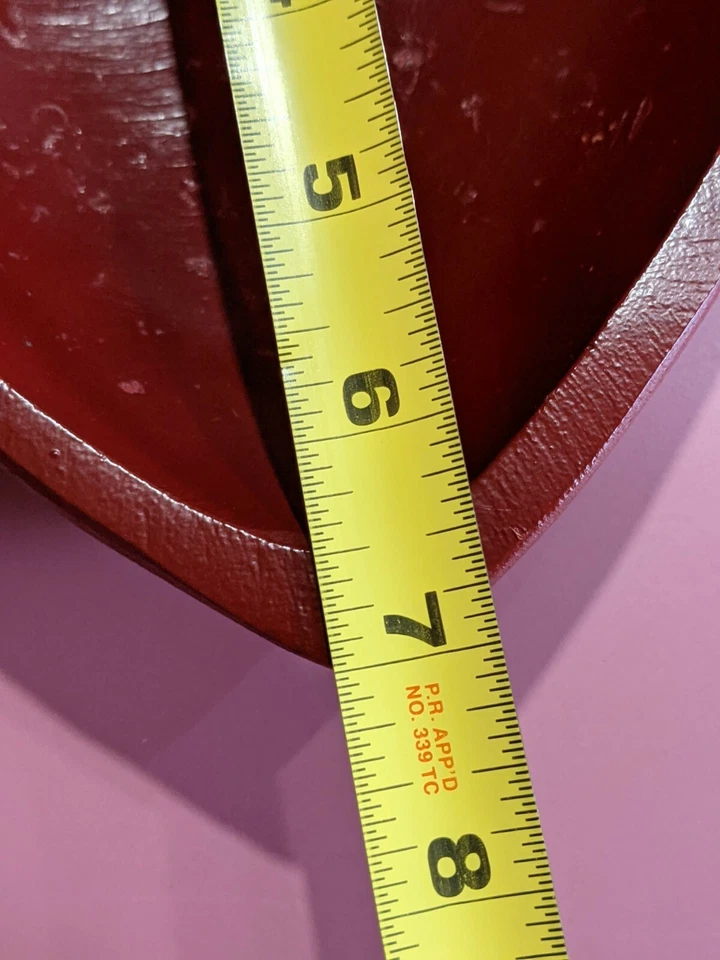 Cuenco o baratija de madera de resina corazón rojo primitivo Farmhouse Country 7"x 7" Foto 4 de 4