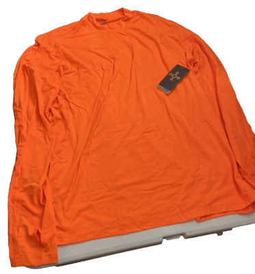 Tommie Copper XL  mens shirt Active Long Sleeve Mock Neck Fortitude Shirt Orange