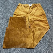 NEW H M Pants Womens 12 Brown Corduroy Cotton Blend Hook Loop Slash Pockets