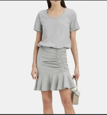 veronica beard pima ruched dress Veronica Beard Pima Ruched Dress with Flounce in Black