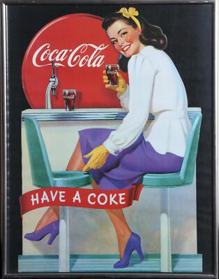 Unknown Artist, Have a Coke - Girl in Diner Coca-Cola, Poster | eBay