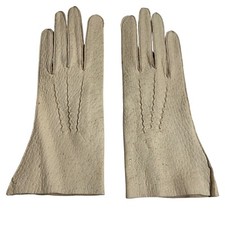 Womens Vintage Genuine Peccary Pigskin Textured Driving Gloves Sz 7 Unlined Gift