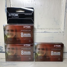  Lot of 3 TDK Premium 8mm MP 120 Minutes - New Sealed