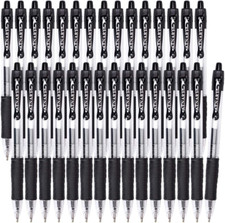 Gel Pens, 30 Pack Black Gel Pen Fine Point, Retractable Gel Ink Rollerball Pens
