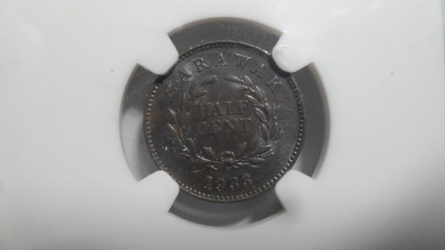 Sarawak Malaysia 1/2 Cent, 1933 H, NGC MS 61 BN - Picture 4 of 4