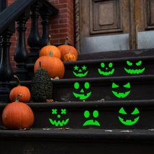 Halloween Smile Evil Luminous Stairs Window Door Wall Car Truck Detachable Décor