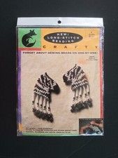 NIP Vintage Zebra Earring Long Stitch Beaded Craft Kit Dated 1994