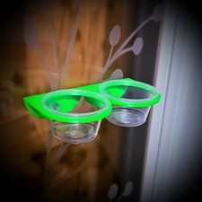 Gecko Feeding Ledges |With Feeding Dishes | Double (3D printed)