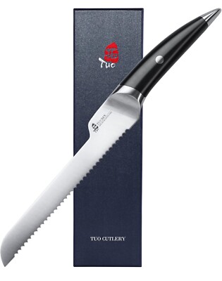 TUO Serrated Bread Knife 8  Cutting Knife 440A Stainless Steel BW Series TC0205B