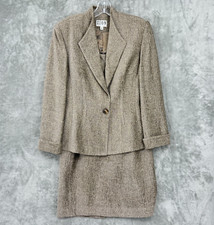 Traje de Vestido Zion para Mujer 8 Blazer Botón Carrera Clásico Felpa Forrado Botón Tostado