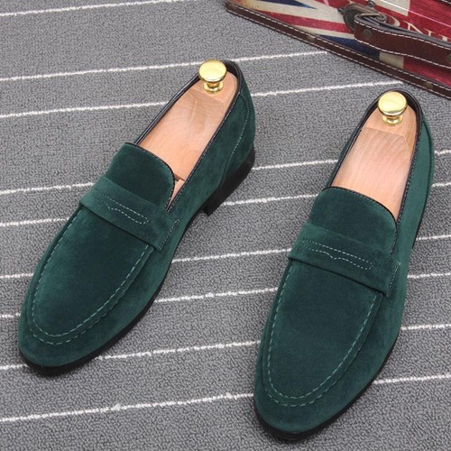 Mocasines británicos hombre sin cordones nuevos gamuza moda cómodos mocasín zapatos para conducir 44 | eBay