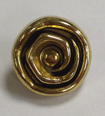 Antik Gold Optik Rose Blume Schaft Knöpfe 24L / 15mm 6er Pack