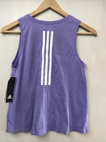 ADIDAS Light Purple 3-STRIPE BACK TANK TOP GIRLS Size M (10-12) NWT - Picture 3 of 3