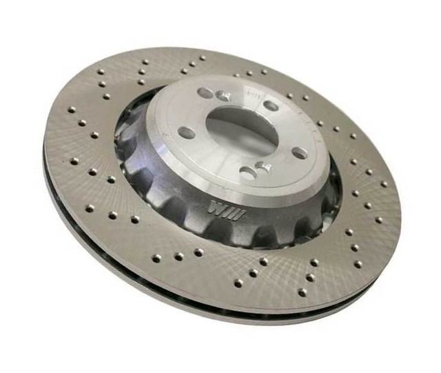 Rear Driver Left Vented & Drilled 2 Piece Disc Brake Rotor GENUINE for