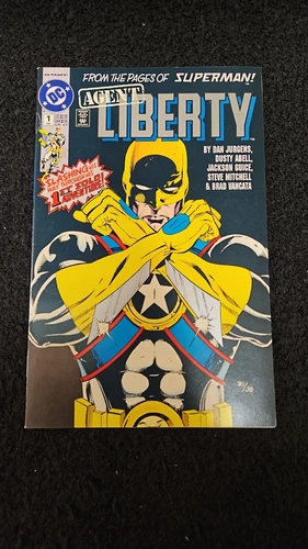 1991 DC COMICS AGENT LIBERTY #1 VF+ VINTAGE SUPERMAN JURGENS Combine Shipping!