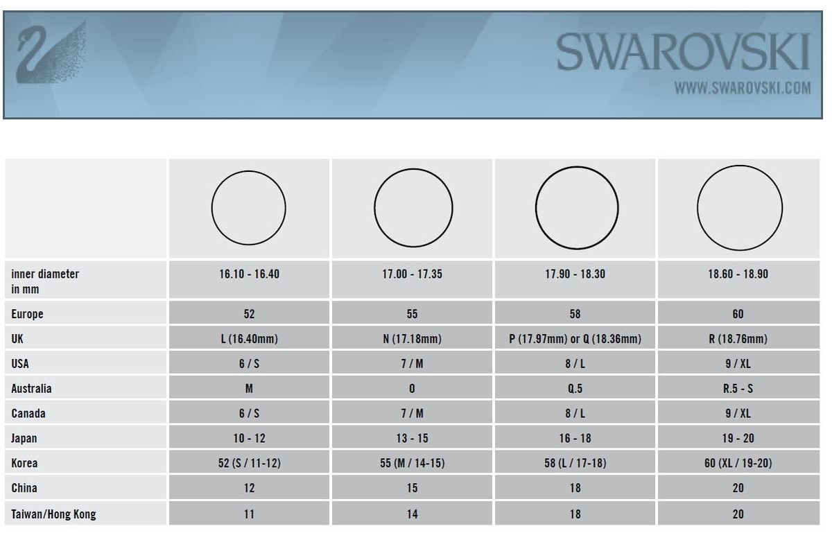 Swarovski Ring Size Chart Swarovski Vittore White Crystal Ring