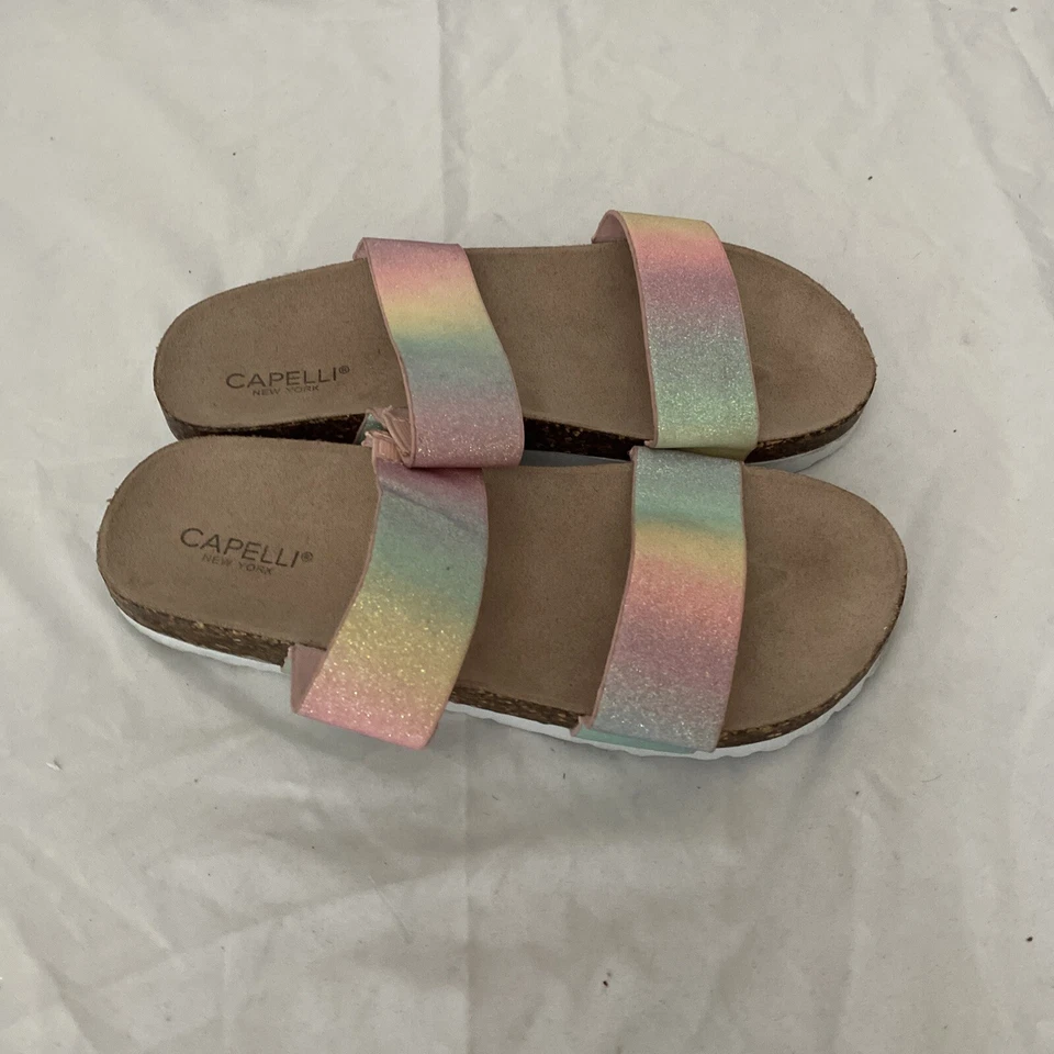 Capelli New York Pastel Rainbow Slides Girls 3/4 Sandals - Image 2 of 4