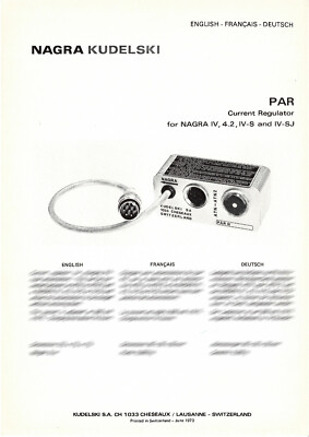 NAGRA PAR Description + Schematics for IV & 4.2 & IV - S & IV - SJ ! RAR !