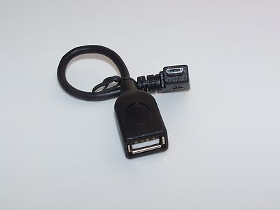 OTG Cable 6'' USB On The Go, Micro USB male to USB A female, 90 degrees,. Black
