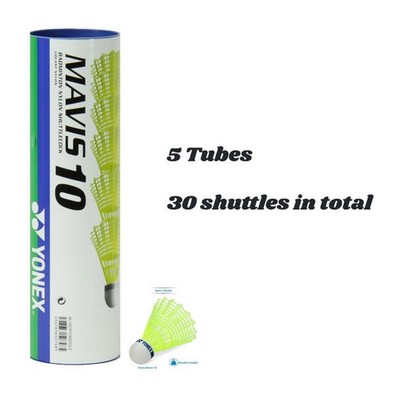 5x Yonex Mavis 10 Badminton Nylon Federbälle 1/2 Dutzend Schlauch - insgesamt 30