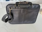Boconi Garth Slim Leather Briefcase Zipster Black with Brown accents — photo 4