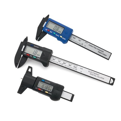 WOODRIVER Carbon Fiber Digital Caliper & Depth Gauge Set 3-Piece