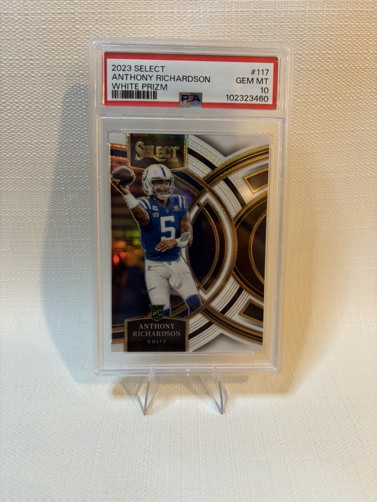 2023 Select Anthony Richardson RC White Prizms Premier Level #28/35 Colts PSA 10