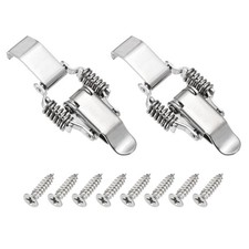 Stainless Steel Spring Loaded Toggle Latch with Long Hook, L,Silver  2 Pcs 