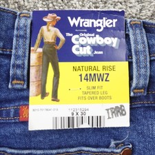 NEW Wrangler Jeans Womens 9 Dark Blue Denim Pants Western Cowboy Cut Rodeo 14MWZ