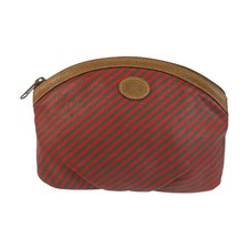 GUCCI vintage 89 01 027 Pouch Cosmetics Pouch Red Green Brown PVC/leather GG