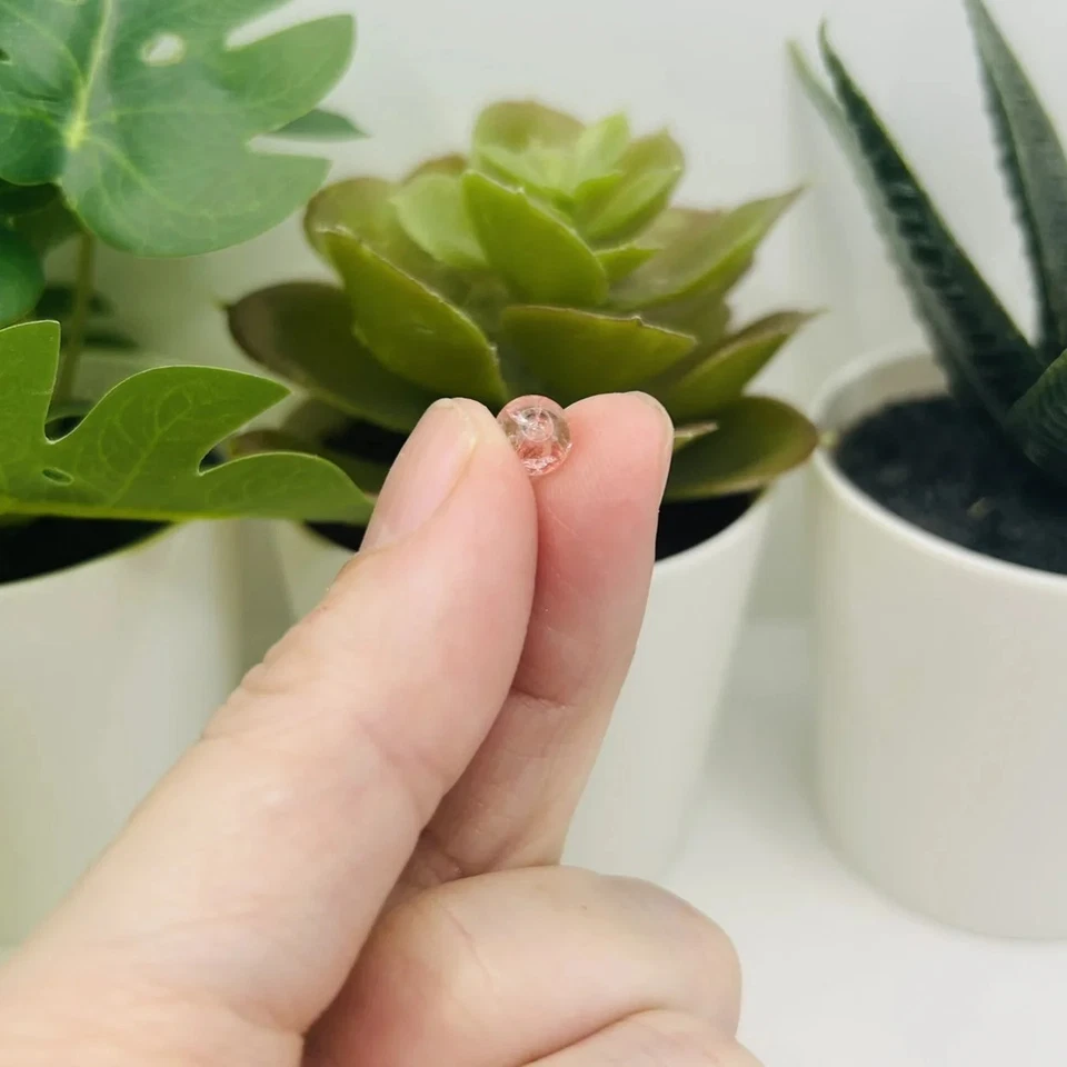 Cuentas de vidrio rosa claro de 6 mm - Vendedor de EE. UU. Foto 3 de 3