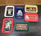 Vintage 1980s Coca-Cola Advertising Metal Trays