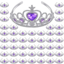 48 Pcs Tiara Crown Set Princess Dress up Costume Party Favor Girls Plastic Cr...