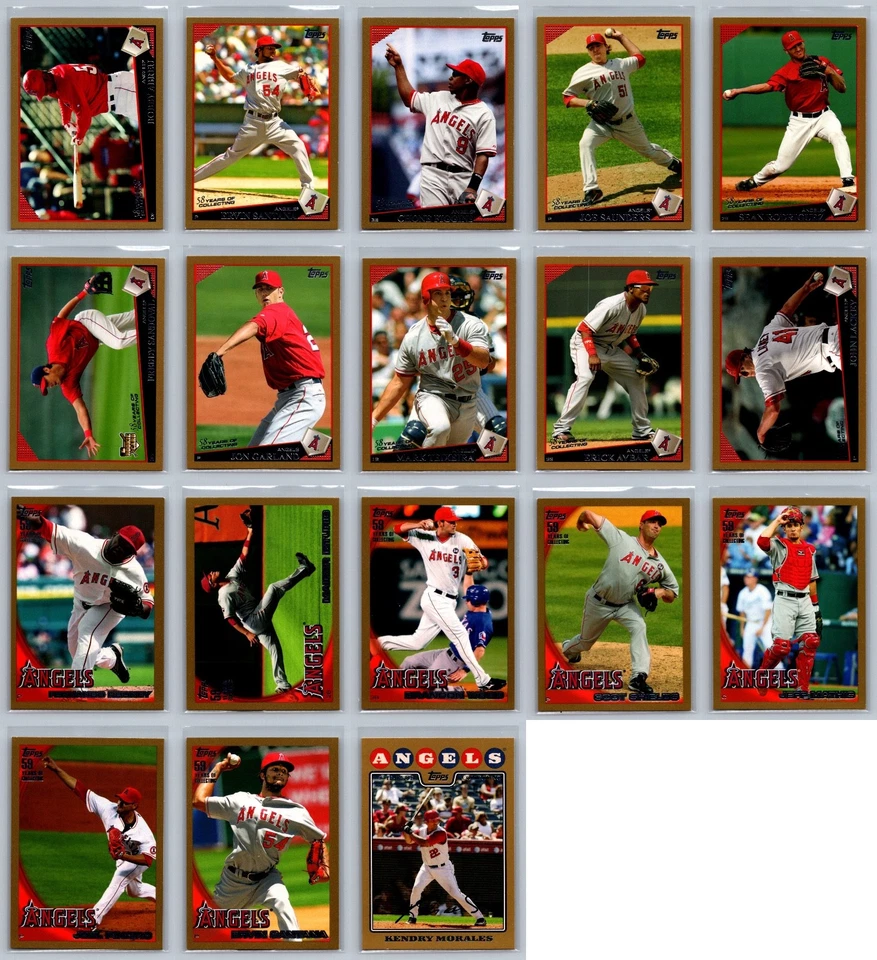 Los Angeles Angels Topps Gold Serial Numbered #/2009 Baseball Card Lot (18) NM - Image 2 of 4
