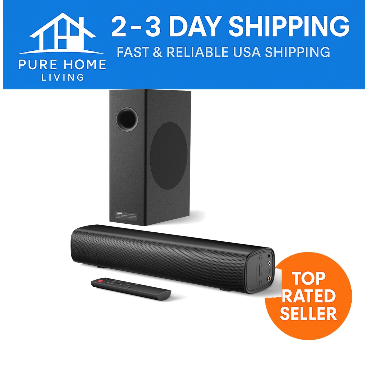 Dynamic 14.2" Soundbar with Remote Control and 4" Subwoofer &ndash; Perfect for Movies