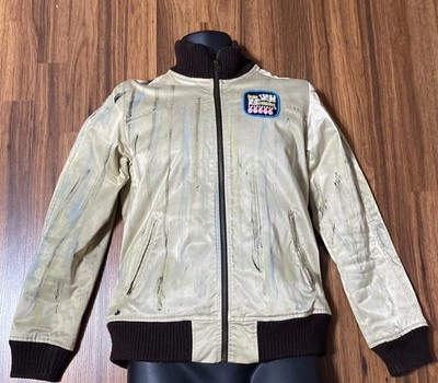 Mizu Collection Jacket Men s Size Small Lined Cotton Blend Patch Graphic Arts 