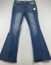 True Religion Joey Big T Mid Rise Flare Leg Jeans Size 29 Medium Blizzard NEW