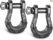 D Ring Shackle (2 Pack) 3/4" Fully Forged with 7/8 Pin, 79500Lbs Break Strength