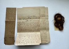 1899 Victorian Mourning Letter Real Hair Lock Husband Drug Whiskey Addiction