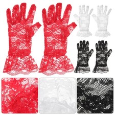3 Pairs Guanto Di Pizzo Elegante in Da Banchetto Guanti Sposa