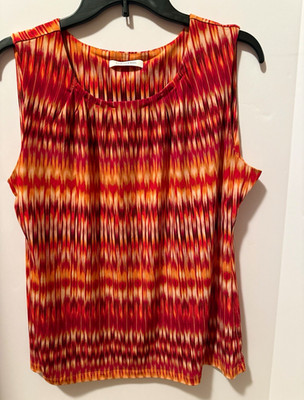 Calvin Klein Women s M Scoop Neck Sleeveless Tank Abstract Stretch