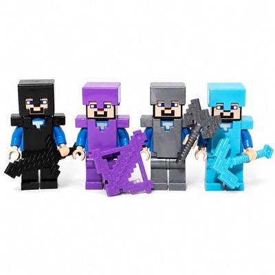 LEGO Minecraft Steve Minifigure Lot Armor Helmets Weapons Adventure Collection
