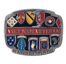 Vintage Vietnam Veteran "We Served Our Time In Hell" Belt Buckle Made in USA